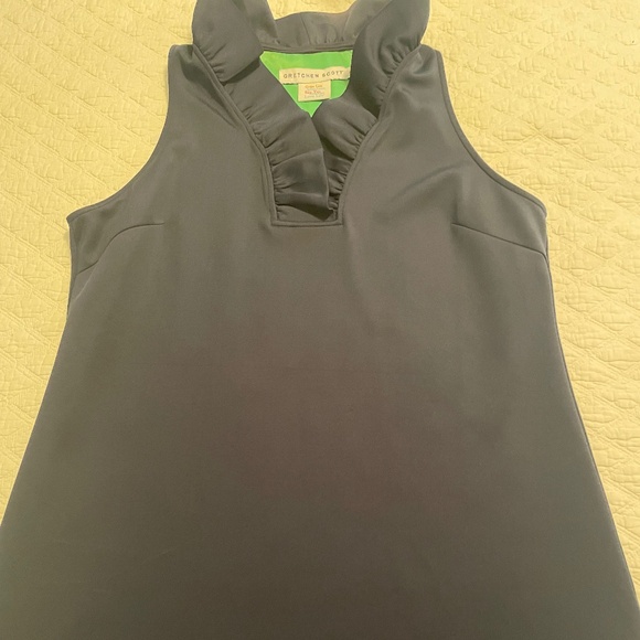 Gretchen Scott Navy Sleeveless Dress with Ruffled Color (XL) - Picture 1 of 4